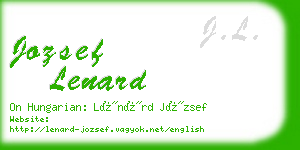 jozsef lenard business card